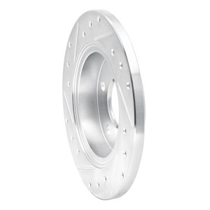 Ford Taurus SHO Brake Rotor (1) - Rear Right - R1 Concepts - Drilled & Slotted - Silver - `93-`05
